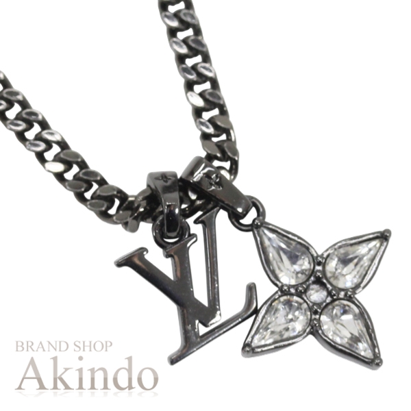 ルイヴィトン ネックレス･LV フラワー メンズ ブラック 黒 LVトップ チェーンネックレス M00680 ジュエリー アクセサリー LOUIS VUITTON ブランド プレゼント ギフト ビトン ルイ・ヴィトン ネックレス