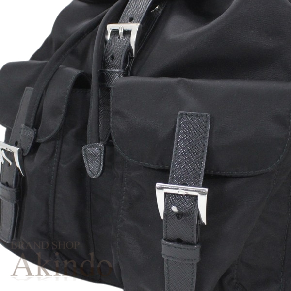 【新品・未使用】プラダ バックパック リュックサック コンパクト 黒 ナイロン レザー ブラック レディース 1BZ677 NERO PRADA カジュアル ビジネス 通勤 通学 バッグ BAG 便利 ブランド 定番 人気 プレゼント ギフト_5
