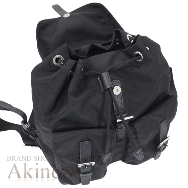 【新品・未使用】プラダ バックパック リュックサック コンパクト 黒 ナイロン レザー ブラック レディース 1BZ677 NERO PRADA カジュアル ビジネス 通勤 通学 バッグ BAG 便利 ブランド 定番 人気 プレゼント ギフト_7