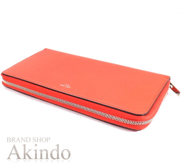 未使用】セリーヌ 長財布 ラウンドファスナー ジップドウォレット グレ  