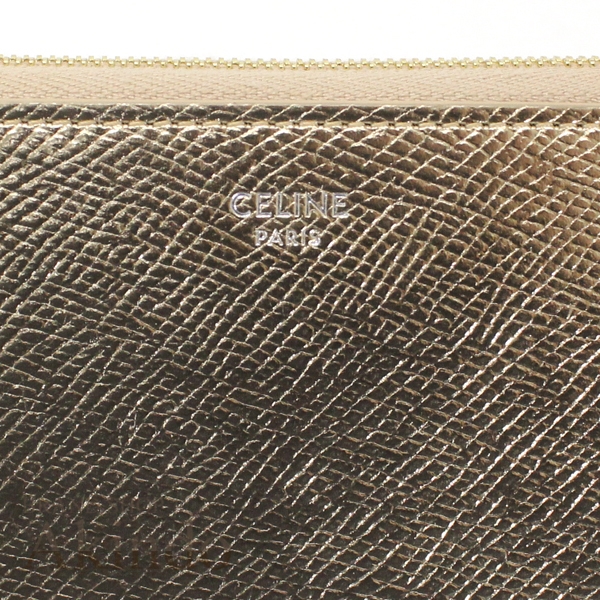 セリーヌ 長財布 ラウンドファスナー ゴールド ジップドウォレット