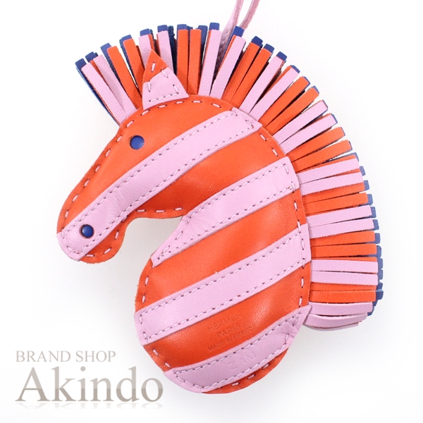 【新品】エルメス ジージー サバンナ サヴァンナ バッグチャーム オレンジポピー モーヴシルベルトル ブルーフラン しまうま Z刻_2