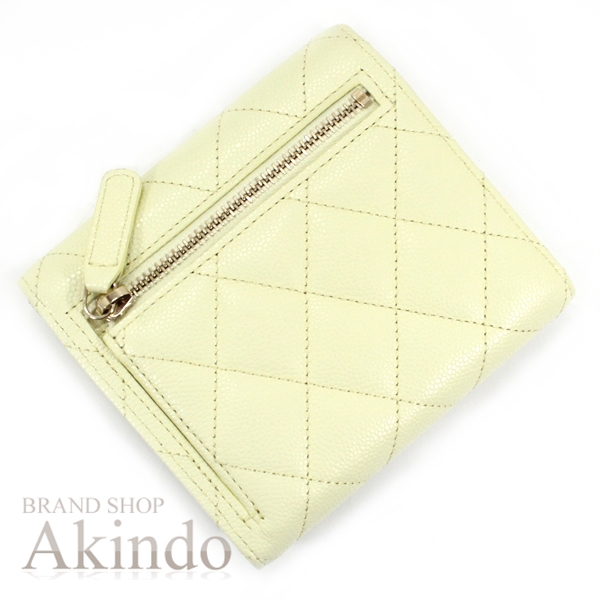 CHANEL シャネル マトラッセ ココマーク イエロー ラムスキン　小銭入れ 中古】 シャネル CHANEL カードケース コインケース ココマーク