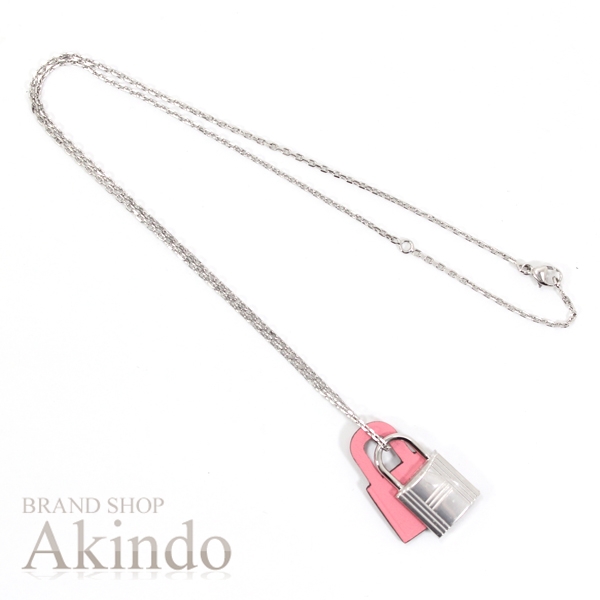 【新品・未使用】エルメス ネックレス オーケリー PM カデナ パドロック ペンダント ピンク ローズアザレ シルバー スイフト レザー 本革 レディース HERMES ネックレス アクセサリー オシャレ 人気 ブランド_3