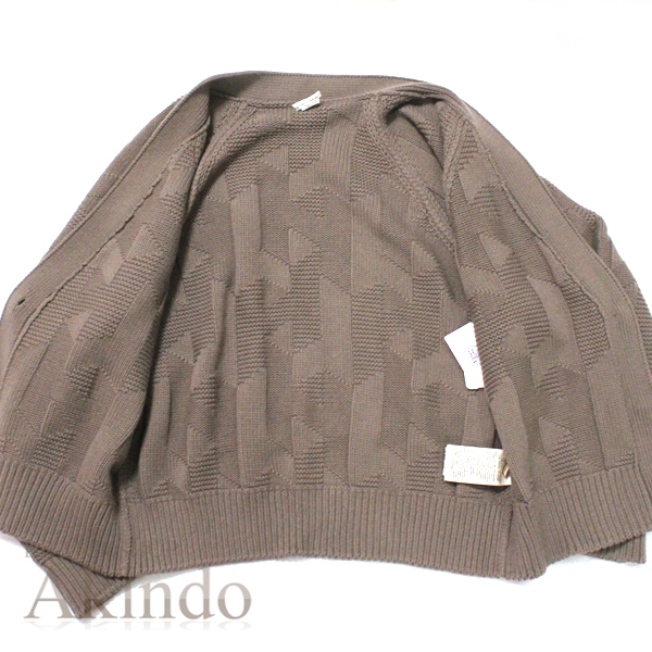 【新品】エルメス カーディガン Hモチーフ Vネック レディース サイズ36 #36 HERMES ウール100% グレー エトゥープ HERMES トップス ニット 《H》モチーフ