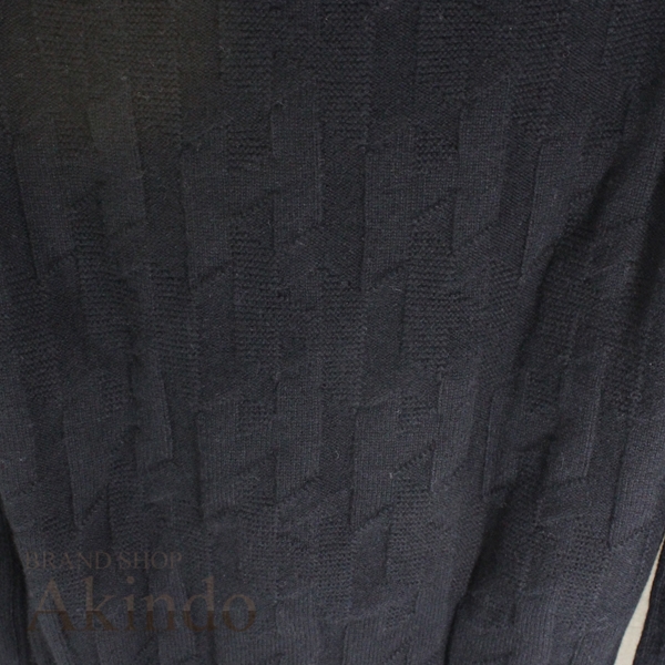 【新品】エルメス ロングスリーブ ニット Hモチーフ セーター 黒 ブラック レディース サイズ36 HERMES ウール100% 長袖 アパレル トップス Hモチーフ