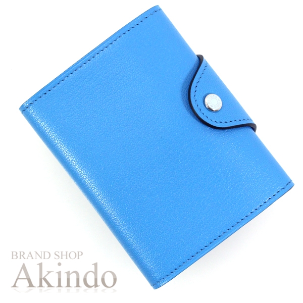 【新品】エルメス カードケース ケース イリアードコンパクト 二つ折り財布 小銭入れ レザー シェーブル ブルーザンジバル HERMES メンズ レディース カードホルダー カード入れ 本革 2つ折り シンプル ブランド