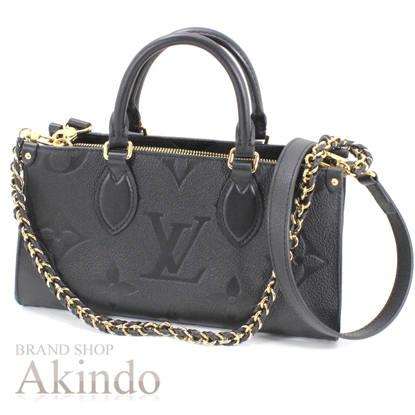 【未使用】ルイヴィトン ハンドバッグ オンザゴー EW LV ロゴ レザー 本革 アンプラント ジャイアント ブラック 黒 3Way ショルダーバッグ M23640 レディース LOUIS VUITTON 斜め掛け 肩掛け ストラップ付き ギフト プレゼント 便利 ブランド 定番 人気