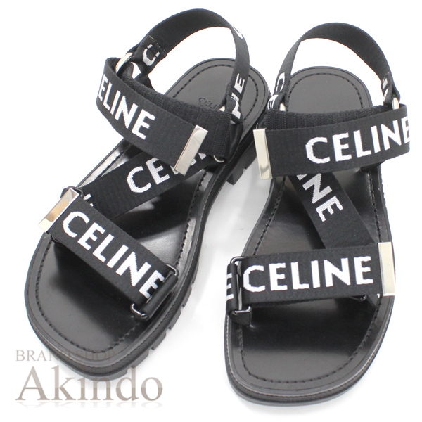 【新品】セリーヌ CELINE レオ ストラッピー サンダル 黒 ブラック  #37 サイズ37 レディース サマー 夏 スポーツ プレゼント ギフト ブランド