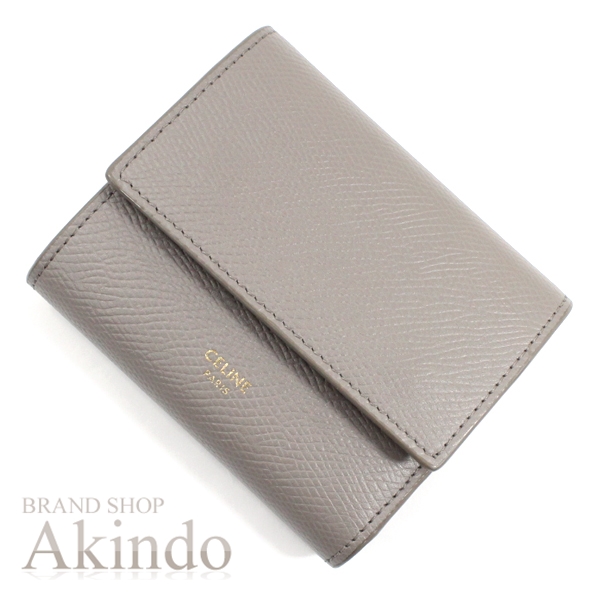 セリーヌ　二つ折り財布　コンパクトウォレット　グレー　ベージュ　グレージュ CELINE(セリーヌ) / グレージュ/コンパクト ウォレット/2つ折り