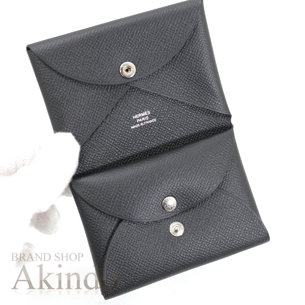 新品】エルメス カードケース コインケース 財布 カルヴィ デュオ 黒