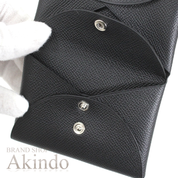 新品】エルメス カードケース コインケース 財布 カルヴィ デュオ 黒