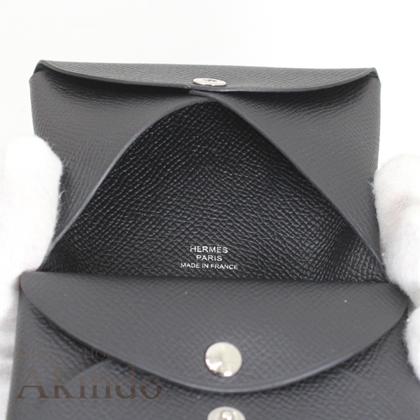 新品】エルメス カードケース コインケース 財布 カルヴィ デュオ 黒