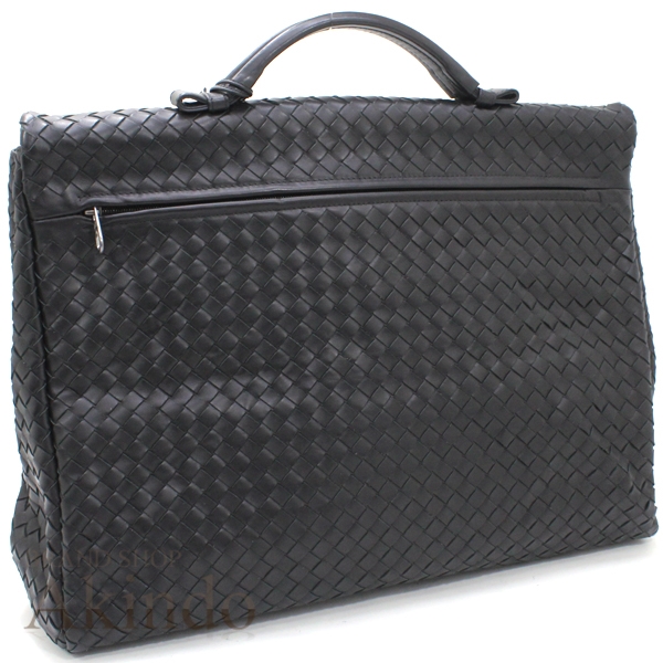 ボッテガヴェネタ　ビジネスバッグ　イントレチャート　A4可能　レザー　ブラック BOTTEGA VENETAビジネスバッグイントレチャートブラック