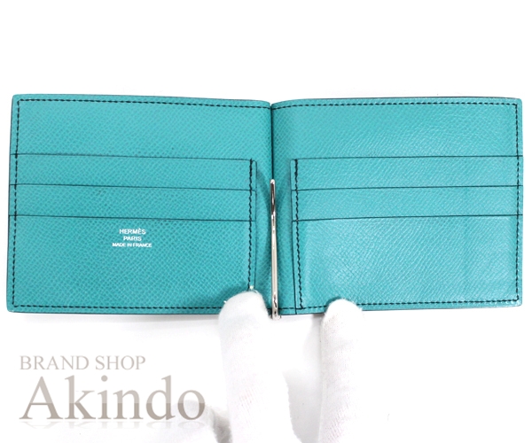 HERMES 折り畳み財布(マネークリップ) エルメス ポーカーGM 札入れ 二