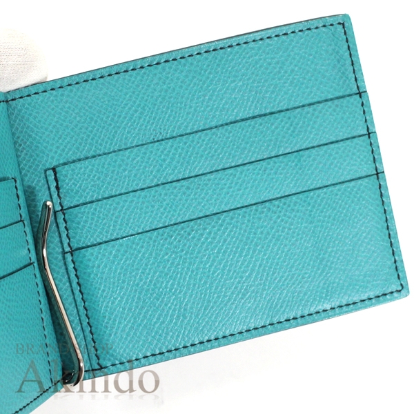 エルメス 二つ折り財布 マネークリップ付き HERMES ポーカーGM 黒