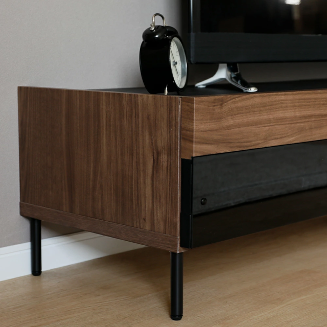 テレビ台 ローボード 幅100cm ブラウン AV機器収納対応 引き出し付き