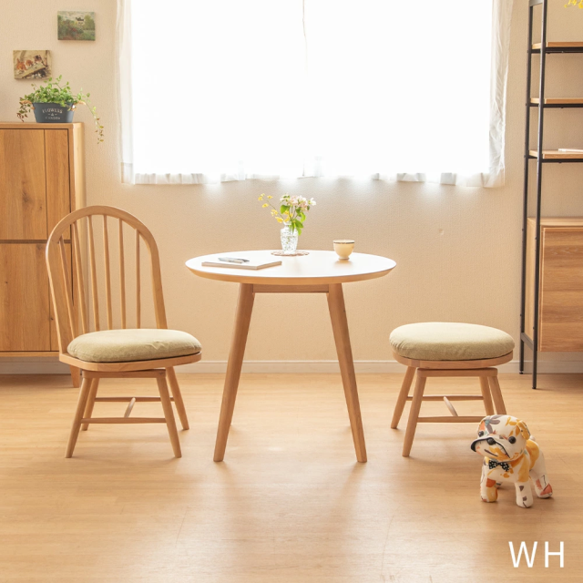 ダイニングセット テーブルセット 丸 ラウンド テーブル 3点 セット 2人掛け 丸テーブル 80cm 幅 小さめ 北欧 360度 回転チェア おしゃれ オーク 突板 ベージュ ブラウン ホワイト ファブリック 2人用 カフェテーブル 円形 コンパクト 二人掛けの通販は