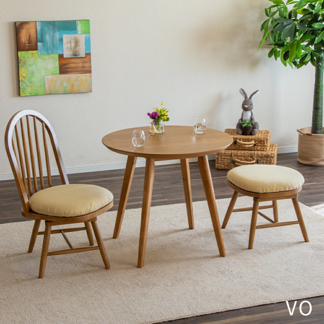 ダイニングセット テーブルセット 丸 ラウンド テーブル 3点 セット 2人掛け 丸テーブル 80cm 幅 小さめ 北欧 360度 回転チェア おしゃれ オーク 突板 ベージュ ブラウン ホワイト ファブリック 2人用 カフェテーブル 円形 コンパクト 二人掛けの通販は