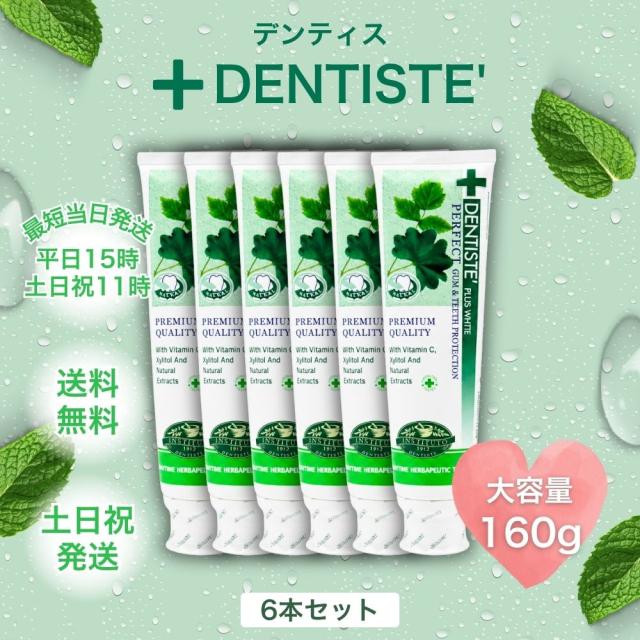 デンティス 160g 歯磨き粉 6本 チューブ 口臭予防 オリジナル ミント 人気 歯みがき粉 DENTISTE ハミガキ コストコ 大容量