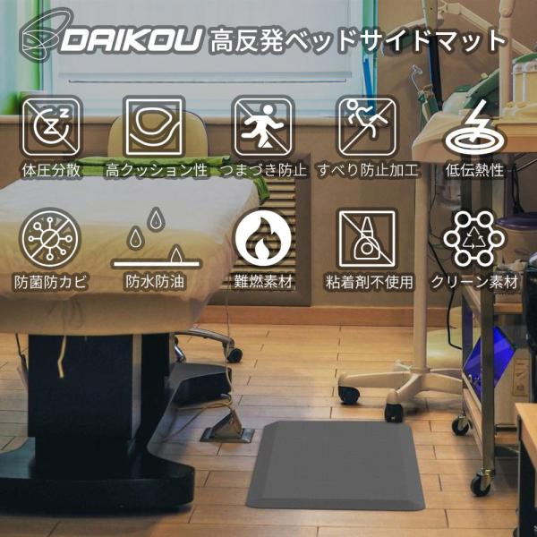 【値下げ敢行！】 送料無料 高反発マット ベッドサイドマット ワイド＆ロング 医療 赤ちゃん 疲労軽減 足元ラクラク つまづき防止 極厚20mm DAIKOU DK-MM60180の通販は