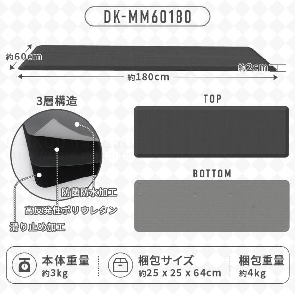 【値下げ敢行！】 送料無料 高反発マット ベッドサイドマット ワイド＆ロング 医療 赤ちゃん 疲労軽減 足元ラクラク つまづき防止 極厚20mm DAIKOU DK-MM60180の通販は