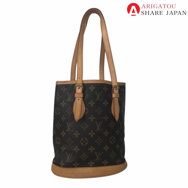 LOUIS VUITTON ルイヴィトン バケット PM ハンドバッグ トートバッグ レディース モノグラムキャンバス ブラウン 茶色 M42238 中古品【鑑の通販は