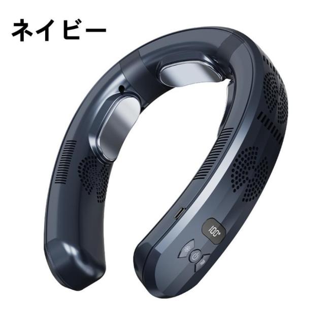 ネッククーラー 首掛け扇風機 携帯用扇風機 3つ冷却プレート 半導体冷却 dcモーター 羽なし 冷房/暖房 ネックヒーター 静音 サーキュレータ ひんやり 冷却 2025_17