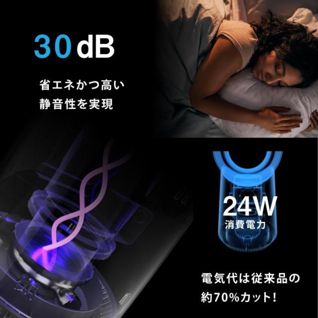 扇風機 羽なし タワーファン DCモーター 首振り 2025新型 サーキュレーター 冷風 おしゃれ 小型 リビング扇風機 冷房 夏家電 スリム 静音 リモコン xr-fan04_11