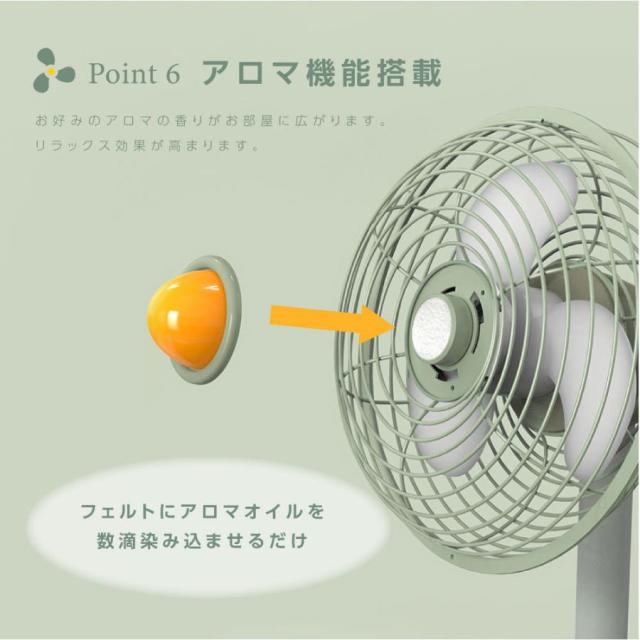 扇風機 レトロ 卓上扇風機 アロマ対応 自動首振り サーキュレーター USB充電式 コードレス 扇風機 クーラー 循環 熱中症対策 xr-df268_7