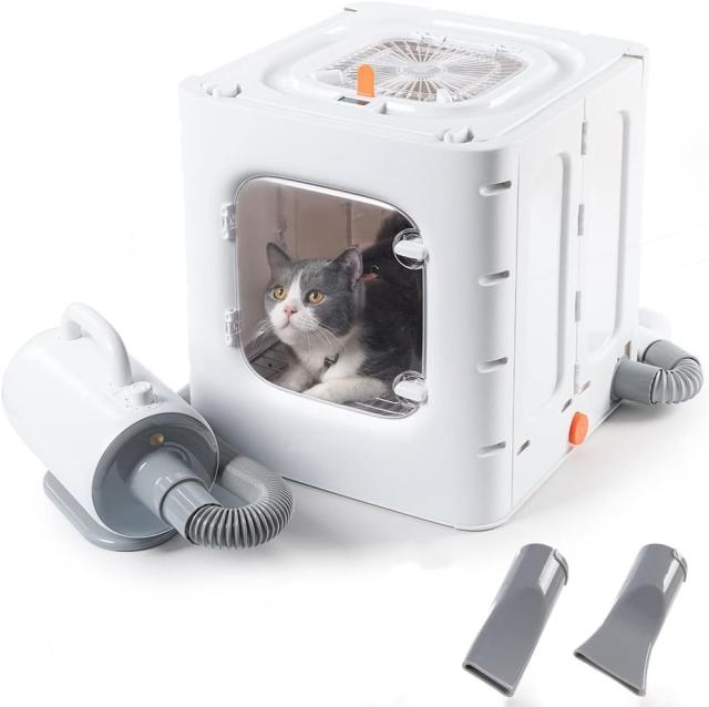 ペット用 ドライヤーセット 乾燥箱 30-55℃調節 1500W 犬猫兼用