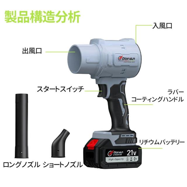 ブロワー 洗車 ブロワー 充電式 小型 250000RPM 強力 除雪 小型 電動エアダスター マキタ バッテリー互換 除塵 掃除機 車 掃除 農業 家庭用 業務用_12