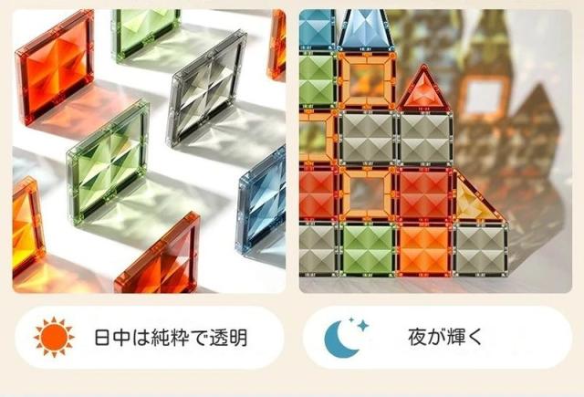 森 誕生日 磁力 100pcs 強力 立体パズル 5歳 知育玩具 マグネット マグネットブロック 城 知育ブロック ブロック 積み木 知育玩具 6匹の可愛い動物付き 車 大きいサイズ 3歳 4歳 磁石おもちゃ 6歳 7歳 小学生 磁石 積み木 ビッグ磁石 クリスマス カラフル_5