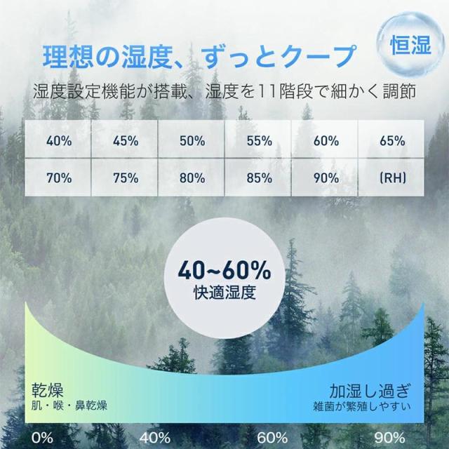 加湿器 10L 大容量 超音波加湿器 大型加湿器 水電分離 UV除菌 卓上 湿度設定 次亜塩素酸水対応 吹出し口360°回転 上から給水