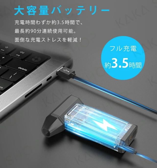電動 エアダスター 小型 爆風 58m/s 200000RPM強力風速 USB充電式 6000mAh大容量 コンパクト ブラシレスモーター LED照明 SOSライト付き エアー缶 ブロワー 洗車 除雪 除塵 PCキーボード掃除 オフィス ほこりとり_11