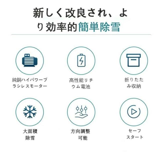 電動除雪機 除雪機 充電式 コードレス除雪機 家庭用 手押し式 折りたたみ可能 コードレス除雪機 雪かき 強力 軽量 電動スノースロー 除雪器具 電動シャベル パワフル 電動スノースロー お庭 玄関先 工場 通路 投雪 駐車場 除雪機 家庭用_4