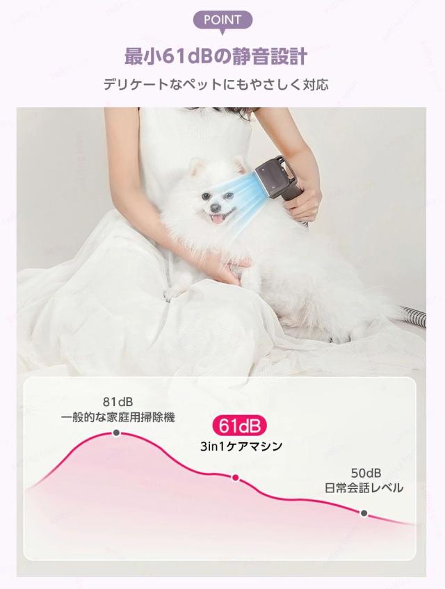 ペットドライヤー 9in1 ペットヘアードライヤー 温度調節 風量 ドライヤー ヘアドライヤー 乾燥機 業務用 ドライヤー ブロワー 犬 猫 ネコ ドライヤー バスグッズ お風呂用 3種ノズル付き 3種ブラシ バリカン トリマー 爪磨き器 多機能 換毛期対策 低騒音 超強力吸引_5