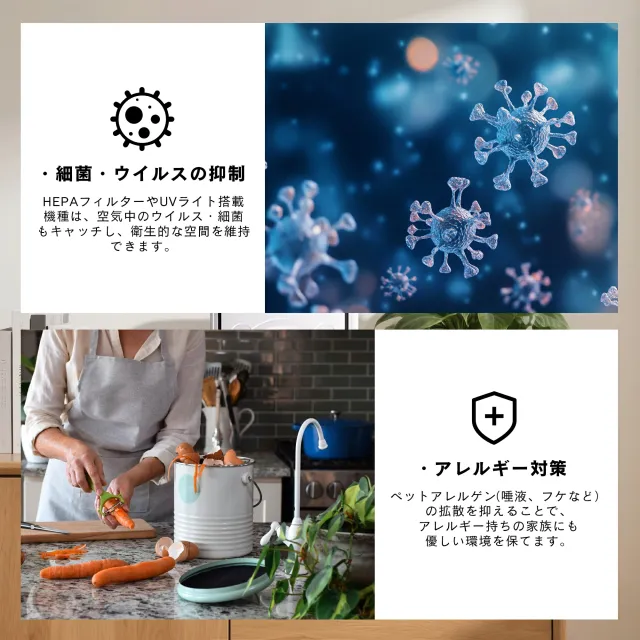 2025年7月新モデル！ペット用空気清浄機 猫 犬 多頭飼い 浮毛 吸引 脱臭 アンモニア除去 花粉 PM2.5対応 静音 スリープモード HEPA搭載 20畳対応 竹炭フィルター  遠隔操作可能_9