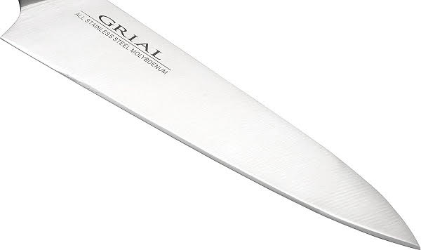 6本 1ケース 和平フレイズ ステンレス包丁 牛刀 燕三条 グライル Grial GR-6004 18cm 万能包丁 両刃 Wahei Freiz 和平 手作り 職人技 高級 ステンレス モリブデン 包丁 魚 肉 ハム 野菜 エンボス 手研ぎ 硬質 モリブデン鋼 家庭用 プロ用 業務用 牛刀包丁 18センチ 180mm_1
