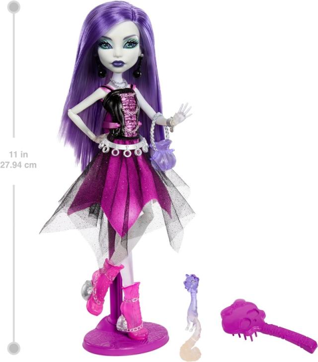 Monster High 即納 モンスターハイ 日本未発売 スペクトラ ヴォンダーガイスト Spectra Vondergeist Fashion Doll Mattel マテル製 ファッション コレクター 幽霊 おもちゃ 着せ替え 可動 復刻 複製版 モンスター ハイ booriginal creeproduction 紫 パープル USA正規品 HTT20_2