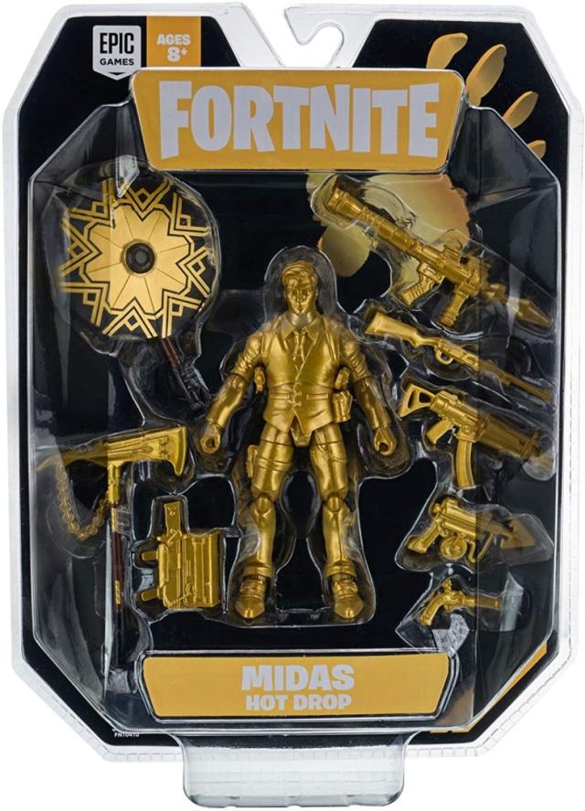 【Fortnite】フォートナイト マイダス ゴールド ホットドロップ アクション フィギュア 4インチ 10cm  Midas-Gold Hot Drop 1 Figure Pack, 4inches Highly Articulated  ドリフト ニャッスル と共に人気/ おもちゃ 公式 マイダスゴールド  フィギュア ゲーム 金の通販は