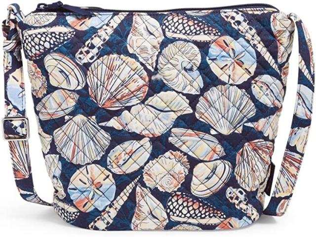 Vera Bradley 日本未発売 即納 レディース バッグ クロスボディ ショルダーバッグ ハンドバッグ 斜め掛け ベラブラッドリー ヴェラブラッドリー cotton bucket crossbody purse lady コットン100% 綿 ヴェラ ベラ ブラッドリー morning shells 貝 貝殻 model 29605-12579
