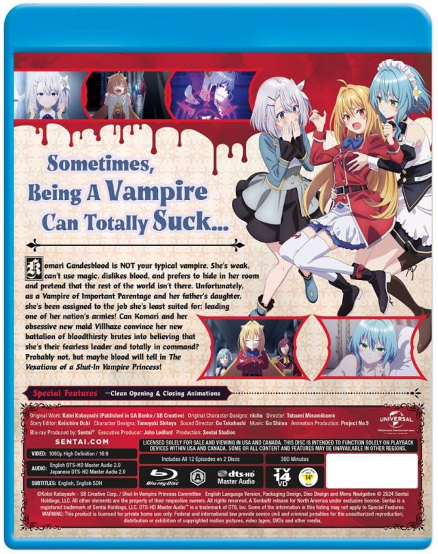 ひきこまり吸血鬼の悶々 第1期 全話 ブルーレイ 即納 blu-ray 全12話 最新盤 Vexations Of A Shut-in Vampire Princess Season 1 USA正規品 北米版 新品 日本語 英語 Hな エッチ エロ アニメ KOMARI こまり コマリ ひきこまり シーズン 1_5