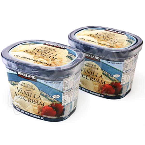 ≪3.78L×2箱セット≫【KIRKLAND】カークランド スーパープレミアム バニラアイスクリーム ツインパック 3.78L(1.89L×2パック) クール冷凍【コストコ】
