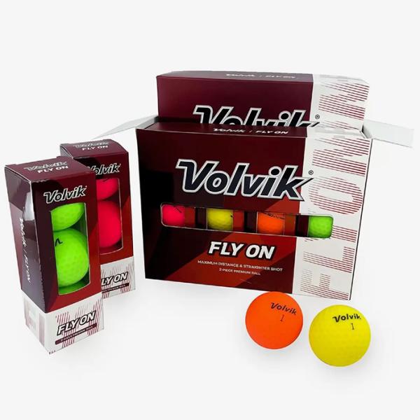 ≪24球入×2箱セット≫【Volvik】ボルビック フライオン ゴルフボール マット仕上げ 2ピース構造 マルチカラー【コストコ】