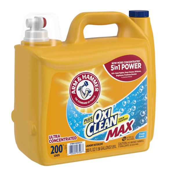 ≪5.9L×2本セット≫【Arm＆Hammer】アームアンドハンマー プラス オキシクリーン 液体洗濯洗剤 約200回分 フレッシュな香り 濃縮タイプ 超特大 特大容量 業務用 液体洗剤 洗濯洗剤 液体 衣料用洗剤 衣料用【コストコ】_1