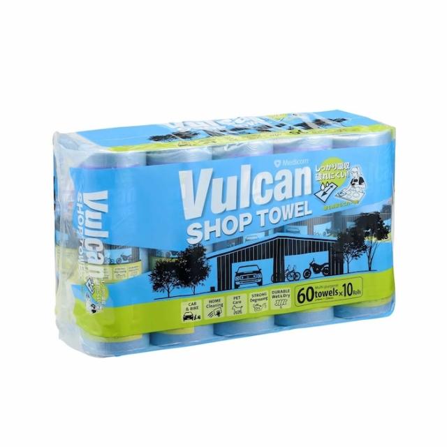 【VULCAN】バルカン ショップタオル 大容量 60シート×20本 ペーパータオル 厚手 丈夫で破れにくい 繰り返し使用可 ブルーロール ペーパーウエス ロールタイプ 洗車 掃除 雑巾 キッチン掃除 DIY ペットケア【コストコ】_1