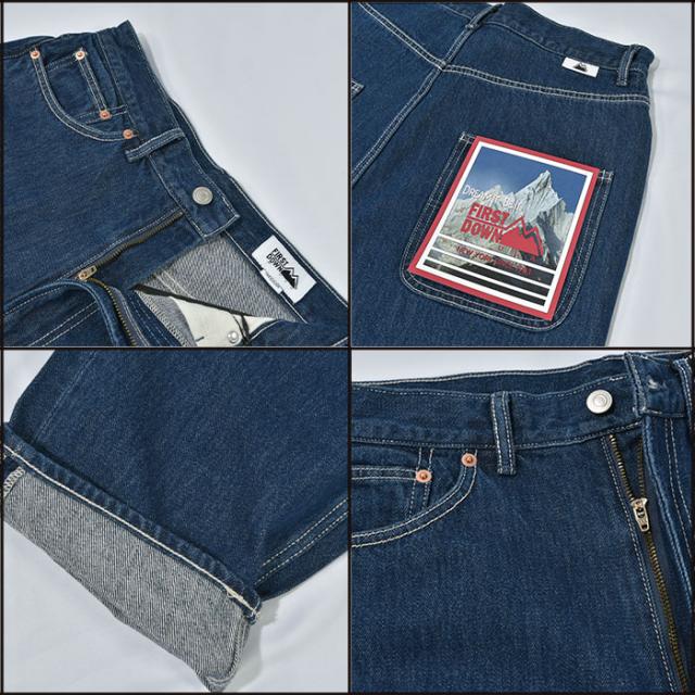 ファーストダウン デニムパンツ FIRST DOWN デニム バギーパンツ メンズ DENIM BAGGY FIT JEAN 12.7oz DENIM ワイド パンツ 太め 大きいサイズ ゆったり ストリート ヒップホップ B系 ダンス 衣装 ファッション ブランド インディゴ pnt-fd-f312001c