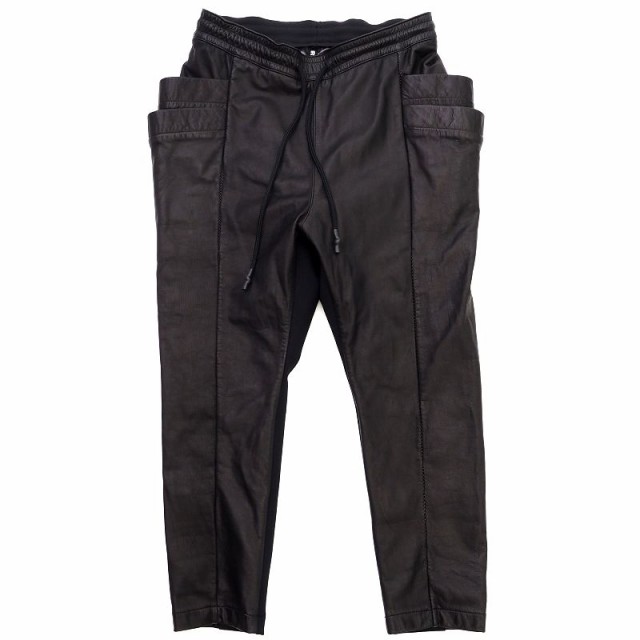 美品 22SS RIPVANWINKLE レザーパンツ 【サイズ：L】 ブラック LEATHER JERSEY JODHPUR PANTS リップヴァンウインクル メンズ 5CH/D03386