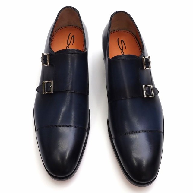 新品 Santoni ダブルモンクストラップ レザーシューズ 【サイズ：UK9